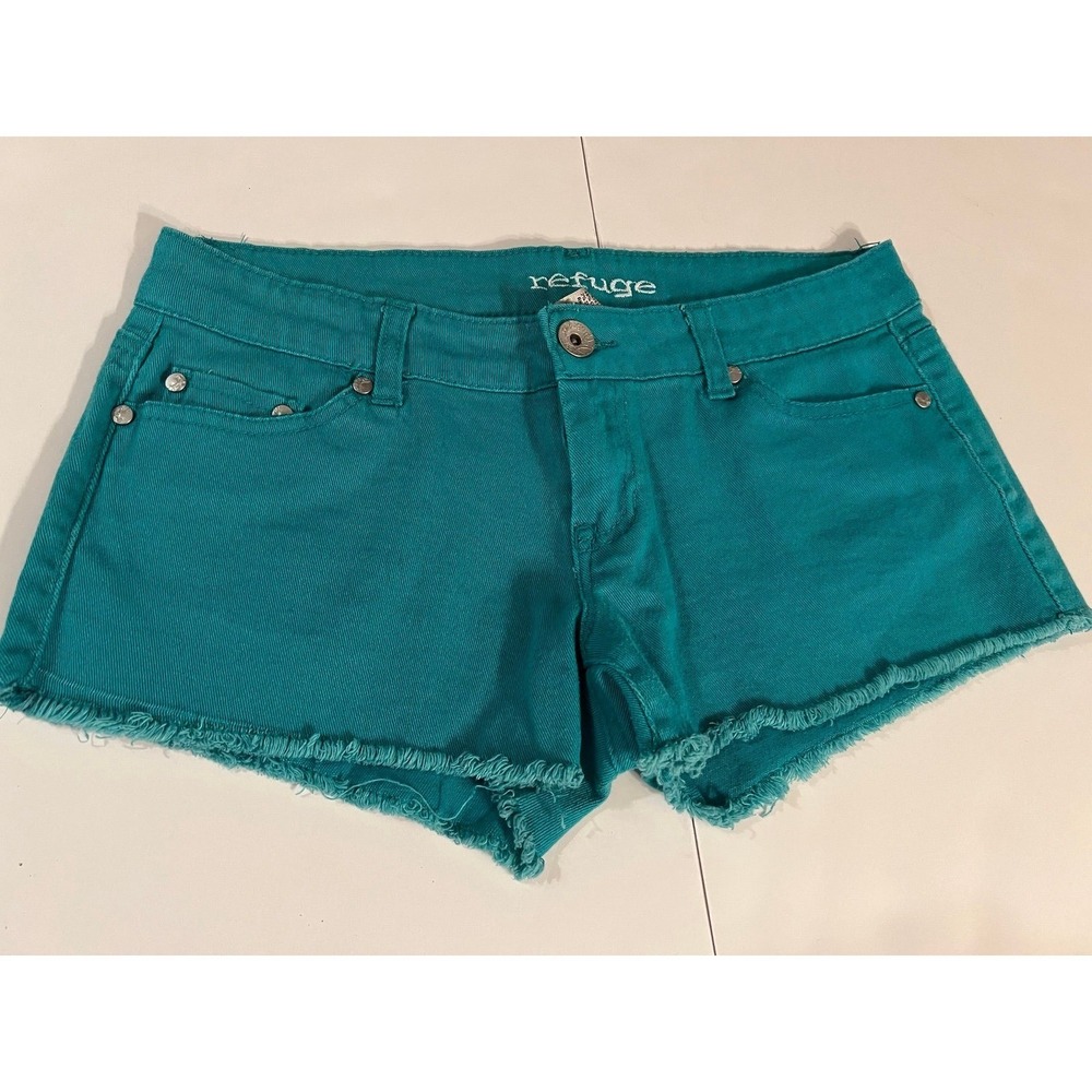Women's size 4 Refuge teal/turquoise denim shorts (2420)